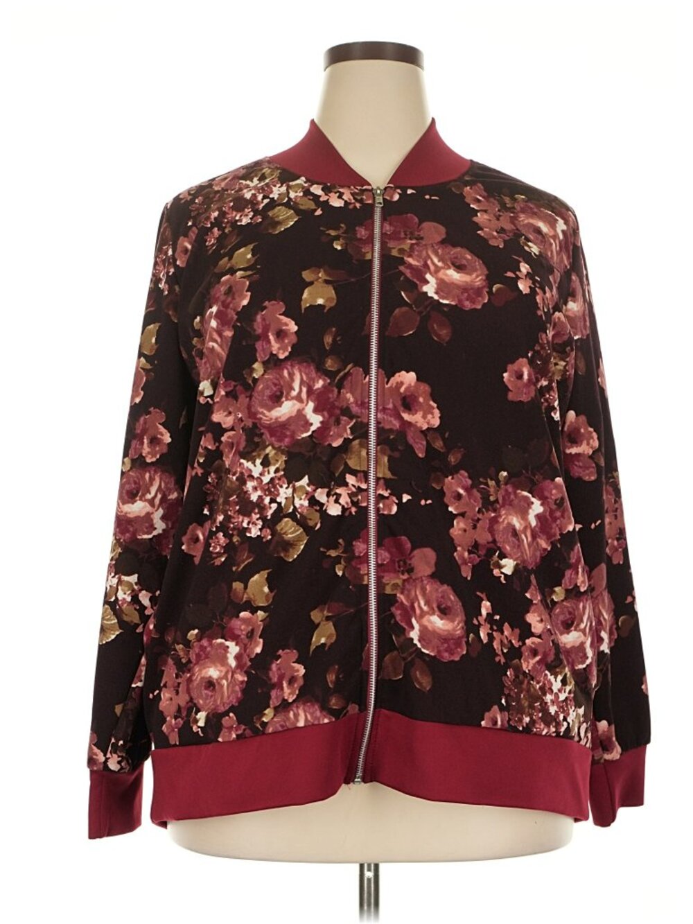 Piphany Size 2 Burgundy Floral Jacket